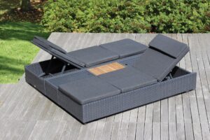 atlantic sunbeds, pads and centre table - slate