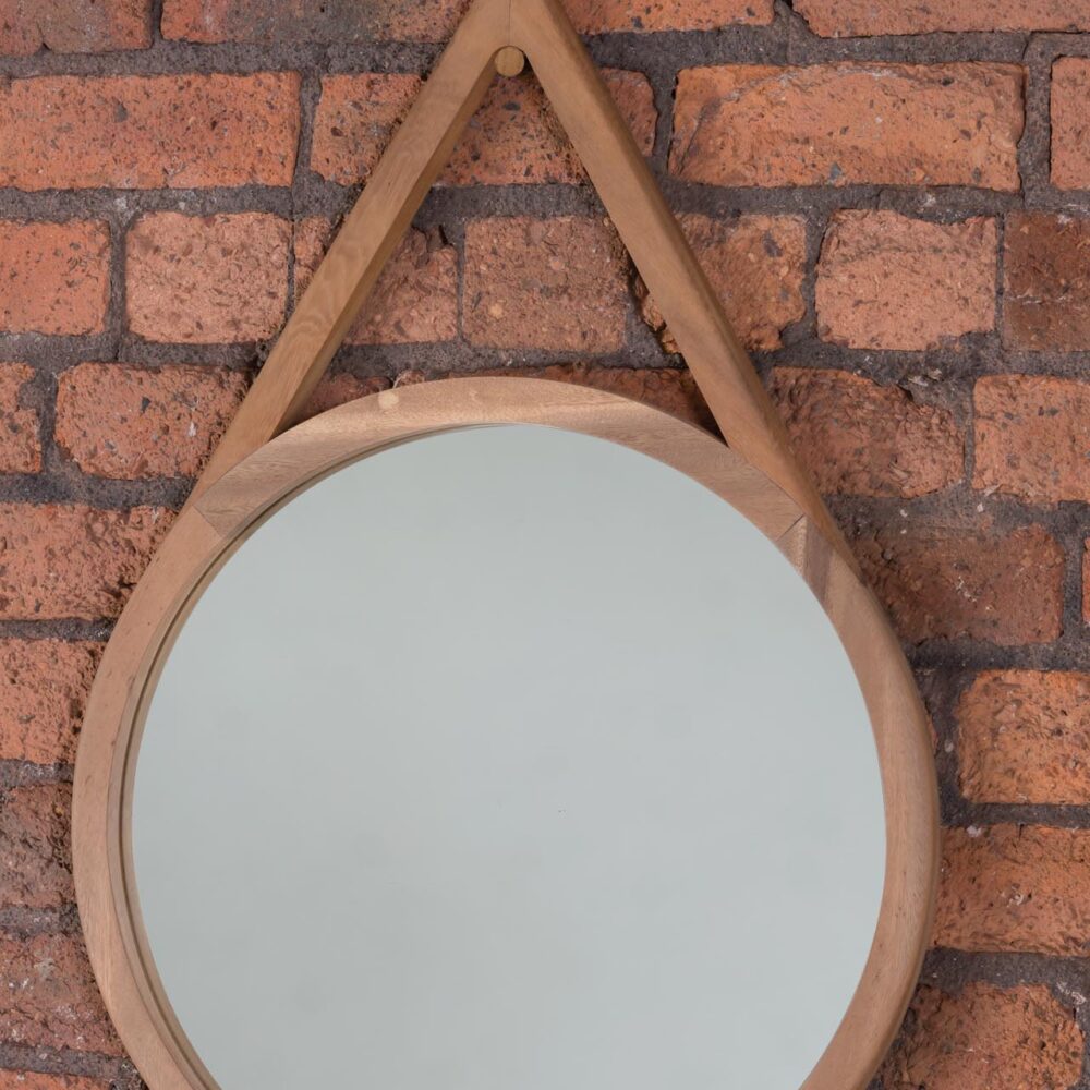 enso 60cm mirror - wooden teardrop shaped mirror