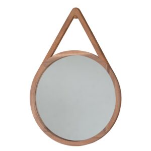 enso 60cm mirror - wooden teardrop shaped mirror - with wooden hanging peg