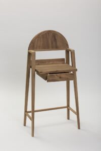 enso hardwood bureau or hallway table - drawer open - natural finish