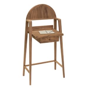 enso hardwood bureau with notepad - natural finish