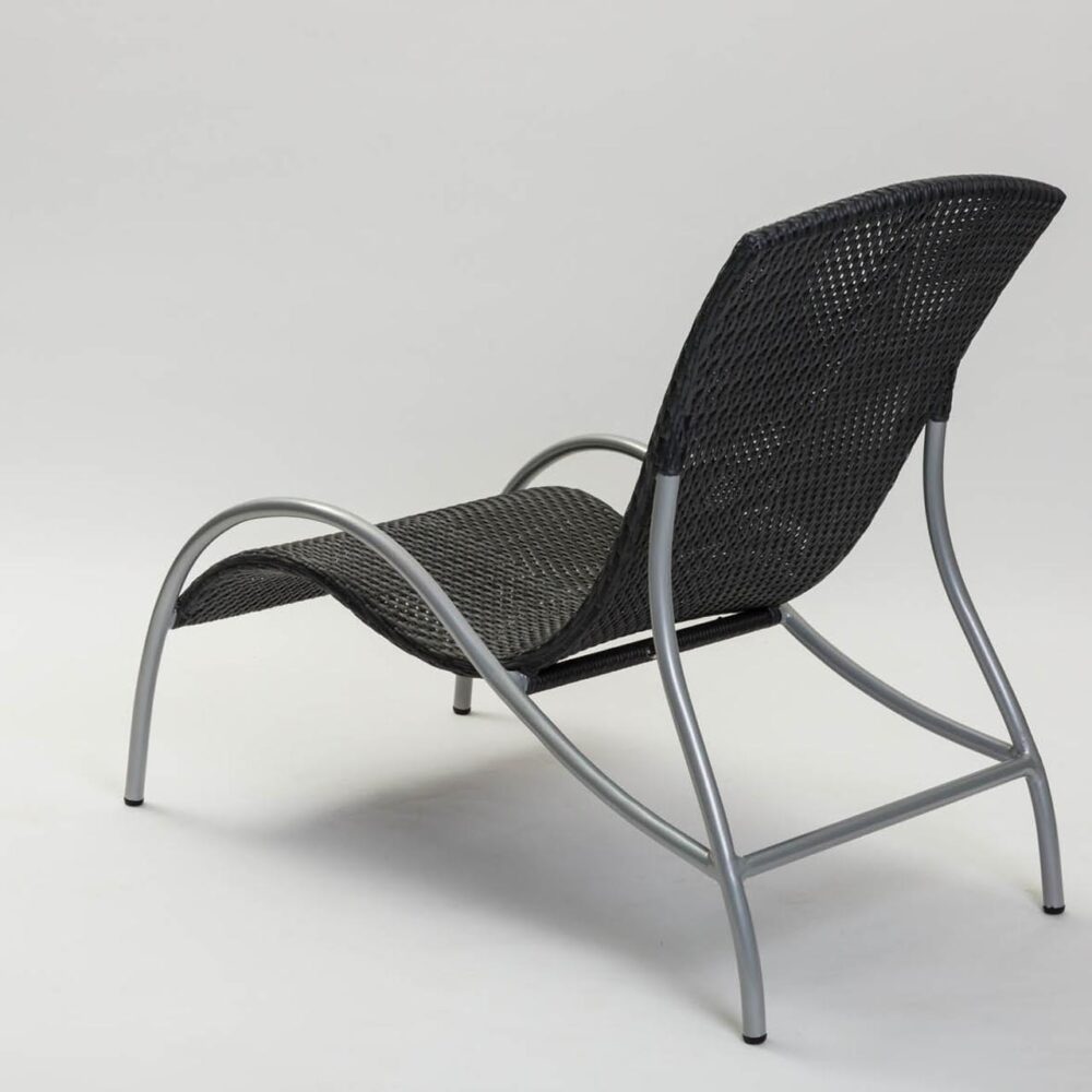 flow chair lounger - slate weave - rear view