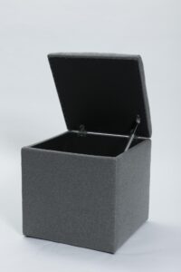 45cm hinged storage cube - upholstered storage cube / seat available in a choice of fabrics