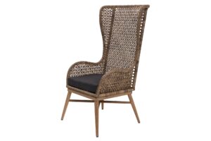 madagascar high back armchair - arabica / teak - wingback chair, for indoor or outdoor use