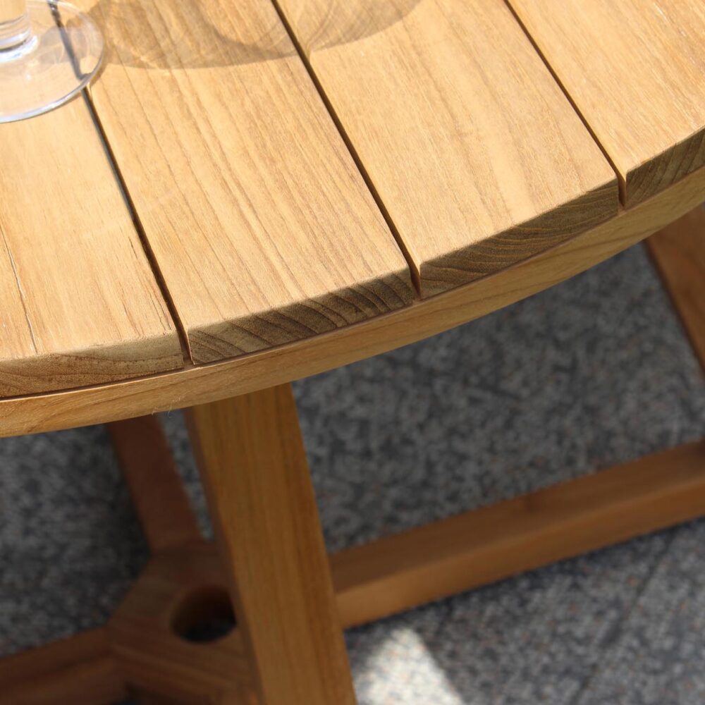 kinsale 90cm dining table - teak top detail