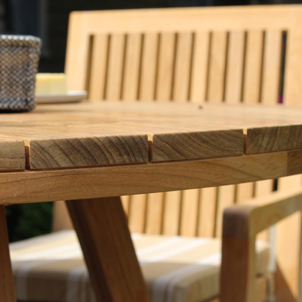 kinsale 90cm dining table - teak top detail