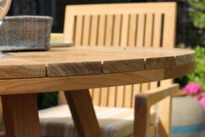 kinsale 90cm dining table - teak top detail