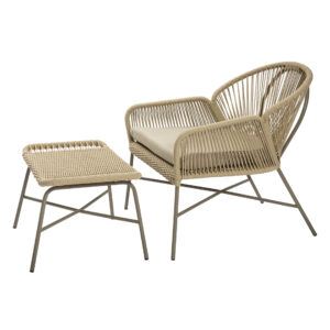 miyako easy chair and footstool - kubu - pictured with seat pad