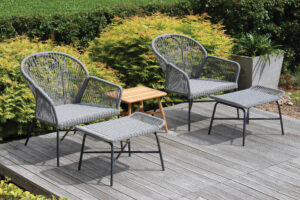 miyako easy chair - slate/anthracite - no pads with miyako table