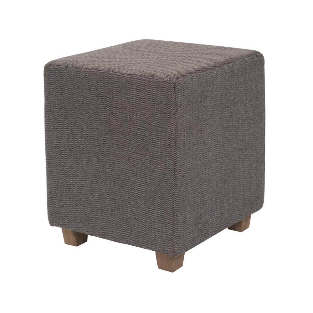 paris upholstered cube with solid wood feet - made to order in a choice of fabrics