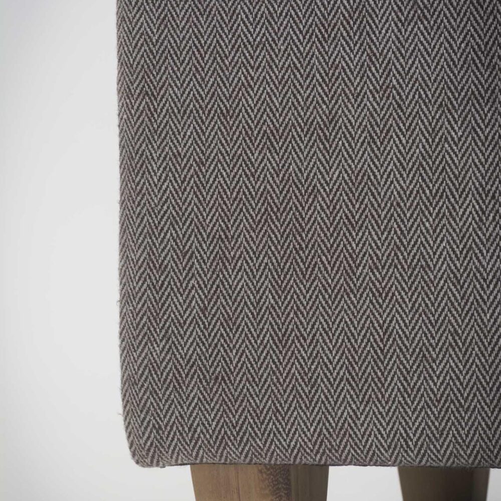 paris upholstered cube - wooden foot detail