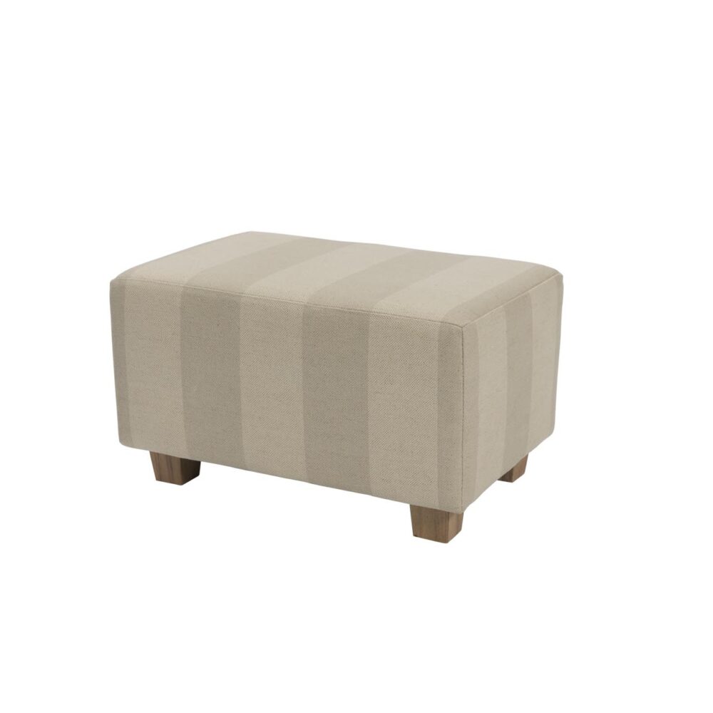 paris upholstered footstool - with solid wood feet - made to order in a choice of fabrics