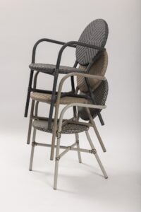 rivoli outdoor cafe style chairs - stacked