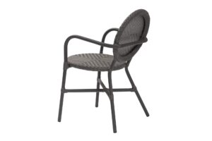 rivoli outdoor dining chair - slate - cafe style stacking chair with arms