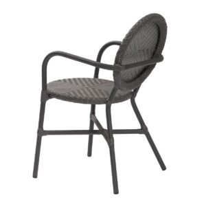 rivoli outdoor dining chair - slate - cafe style stacking chair with arms