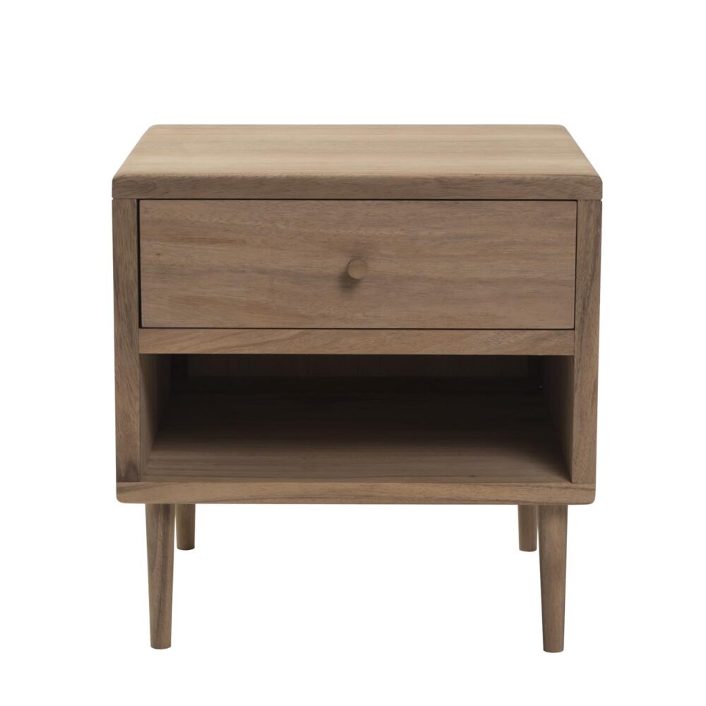 shoreditch wooden bedside table - natural finish (no treatment)