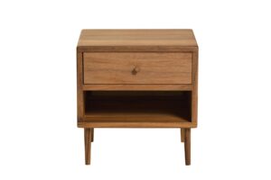 shoreditch wooden bedside table - front - protective oil finish