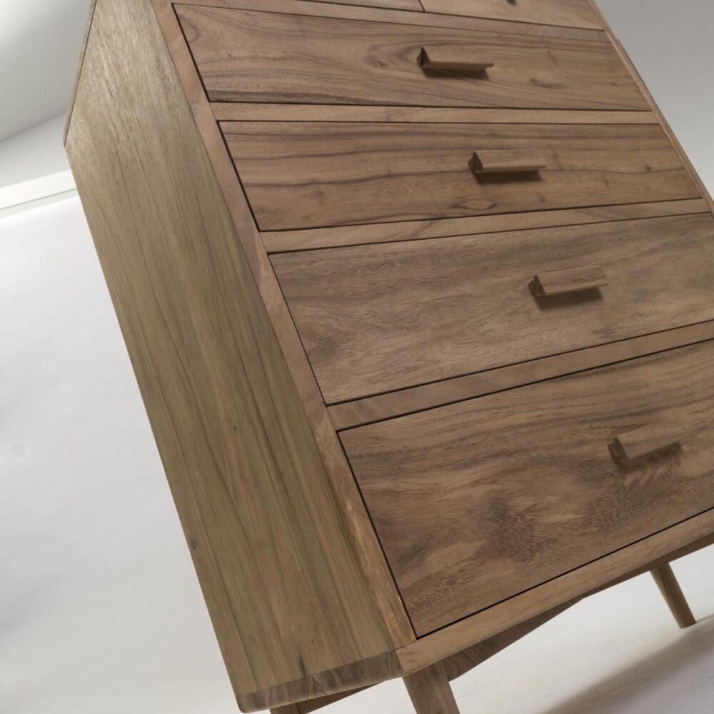 shoreditch wooden chest of drawers - natural finish (no treatment)