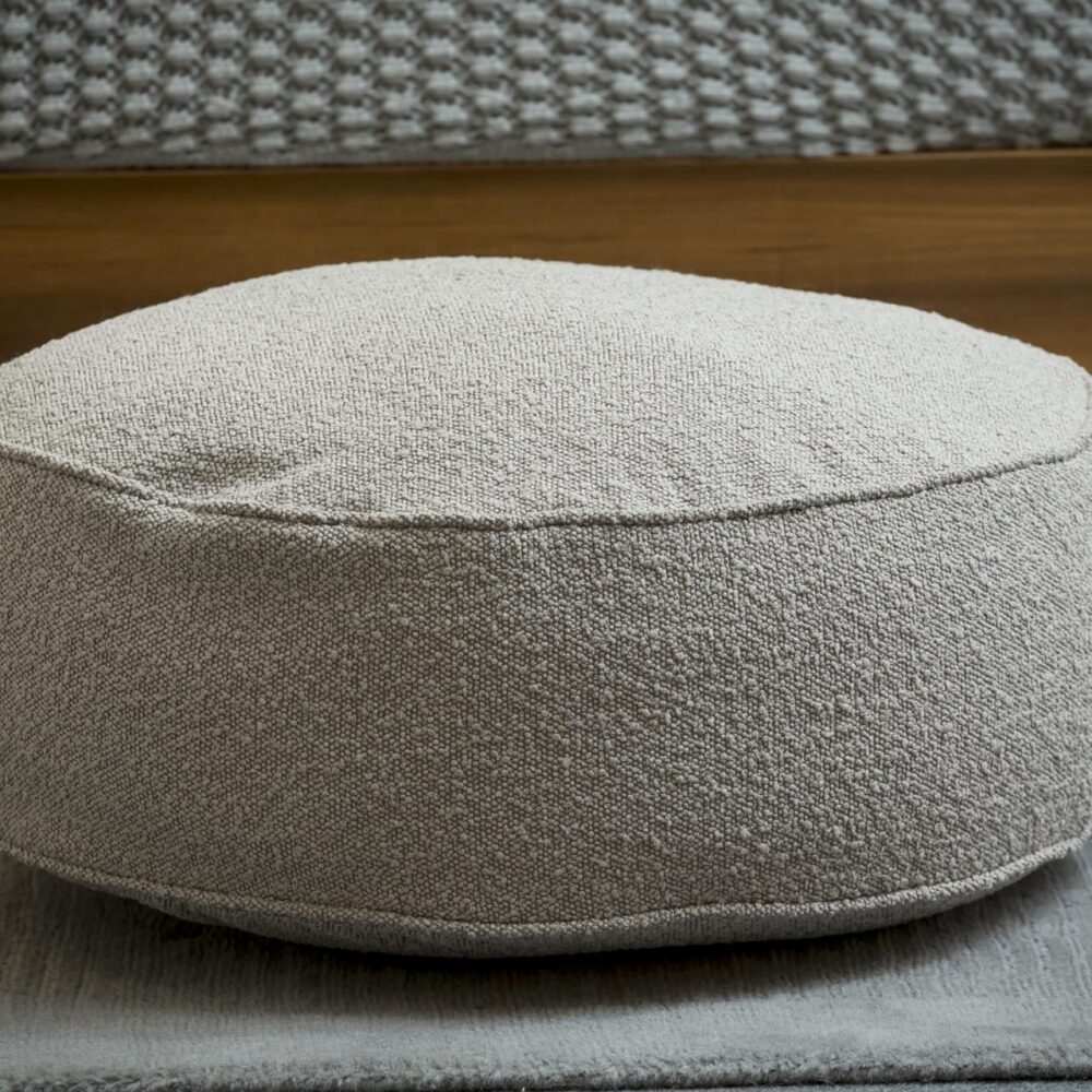 toulon upholstered pouffe - circular pouffe with fibre inner