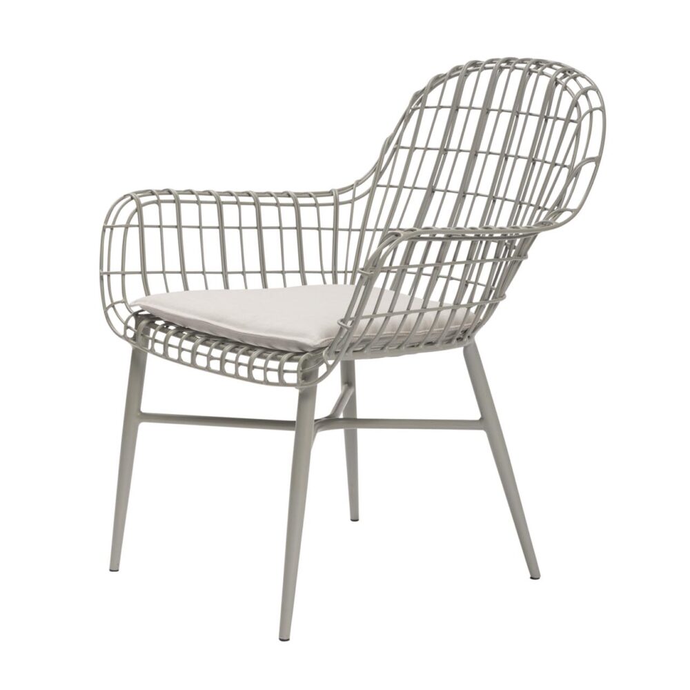 tunis armchair - putty - contemporary wire frame chair in powder coated aluminium