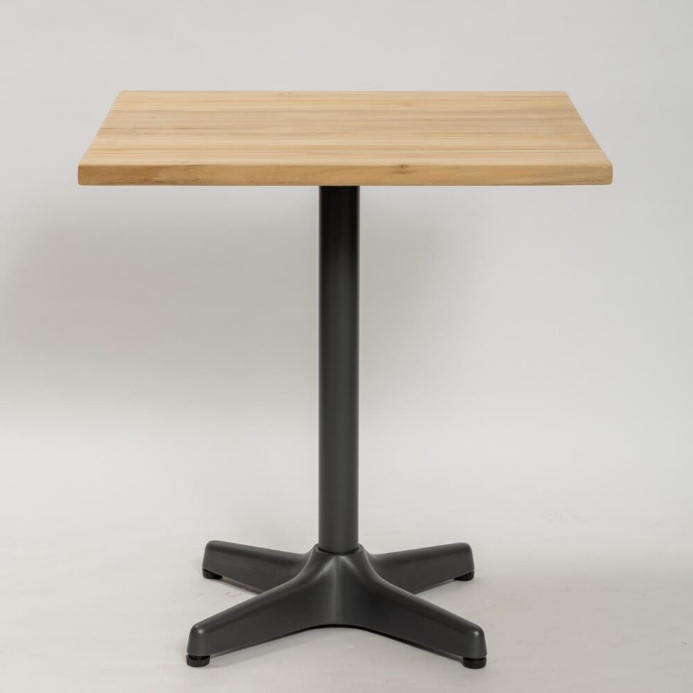 canteen 70cm sq wooden table top on oxford pedestal base - anthracite