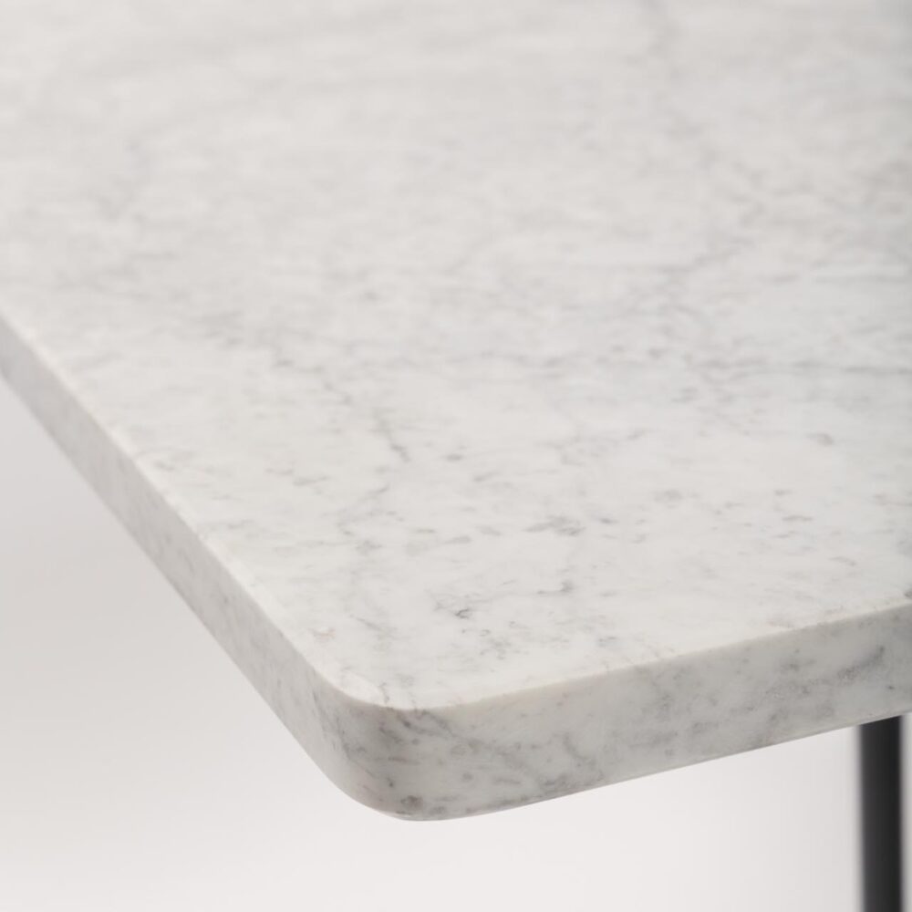 carrara marble tabletop - rectangular top detail