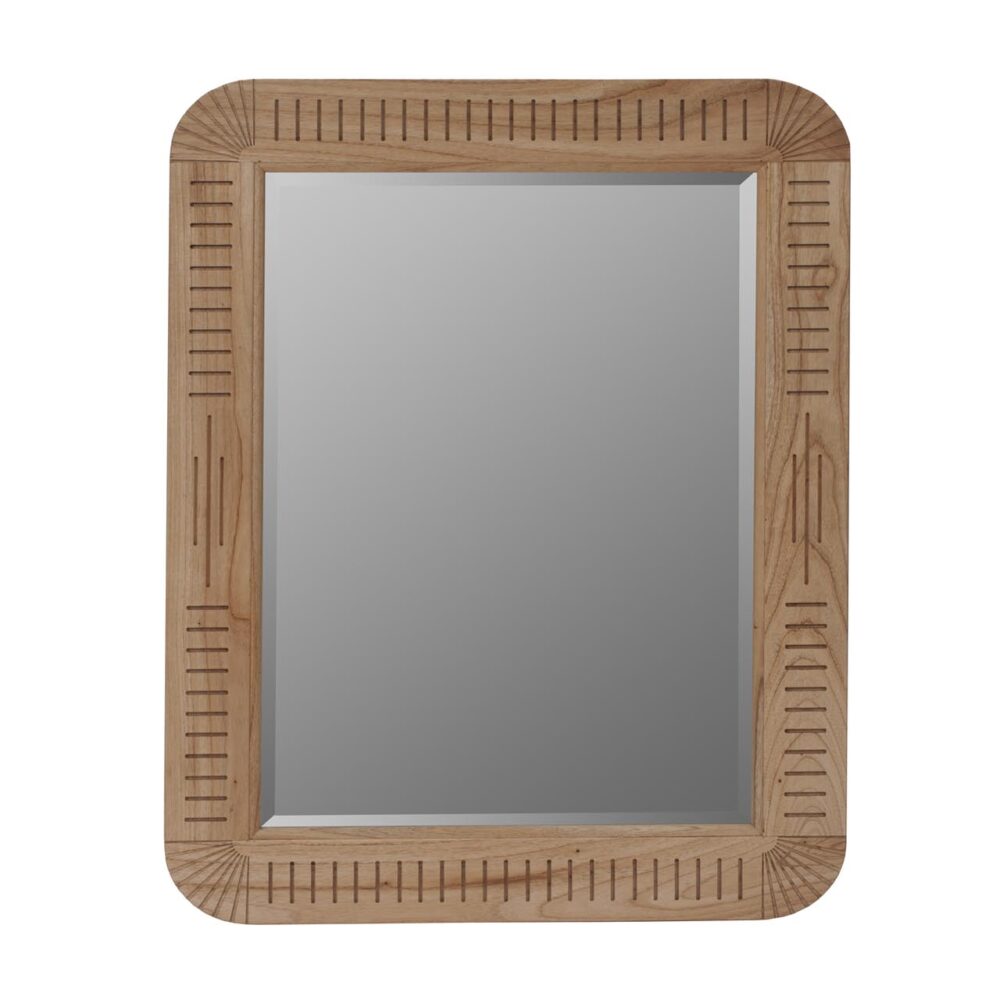 Cleopatra Wooden Mirror - with carved detail - art-deco inspired mirror