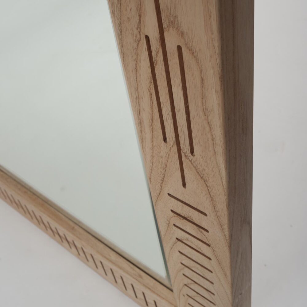 Cleopatra Wooden Mirror - detail of carving