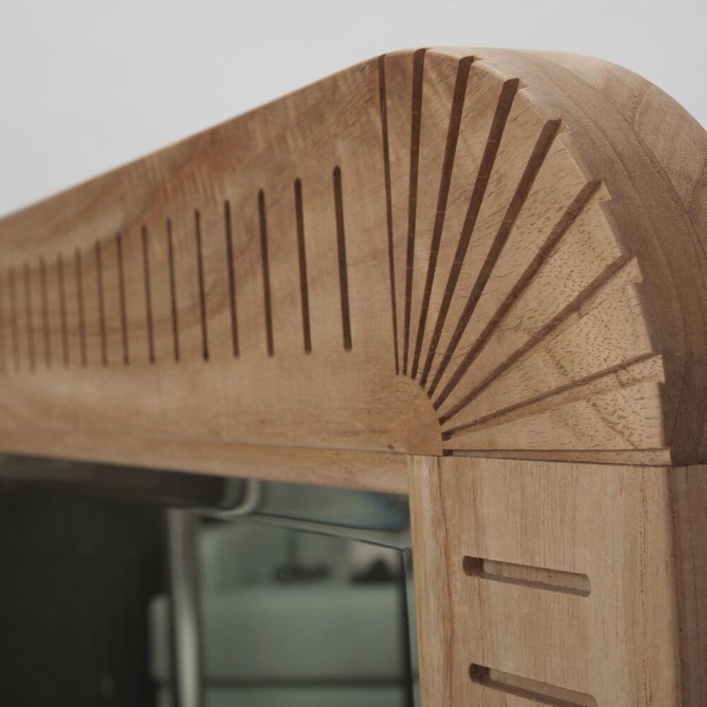 Cleopatra Wooden Mirror - detail of carving