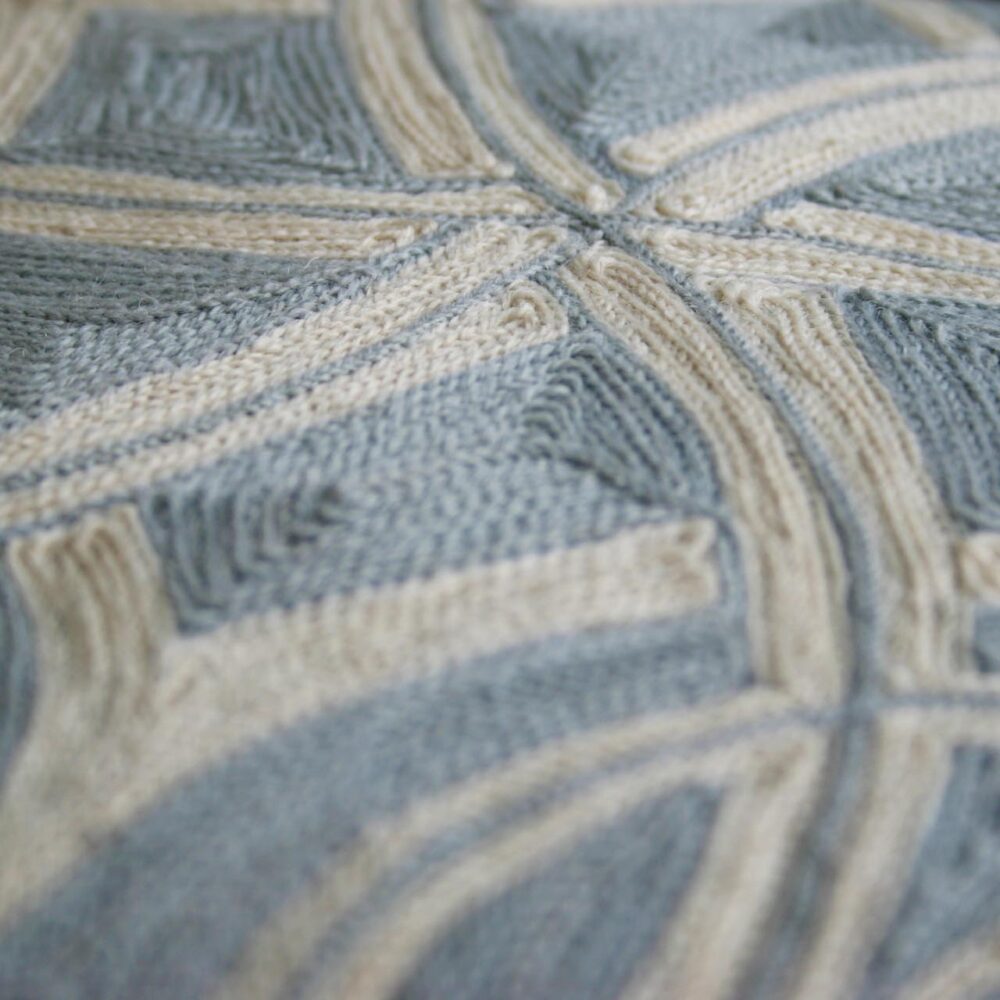 crewel cushion - cote - embroidery detail