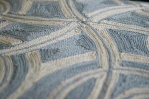 crewel cushion - cote - embroidery detail