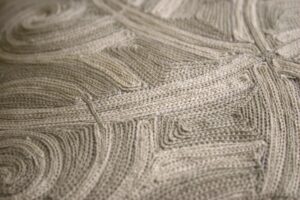 crewel cushion - terre - embroidery detail