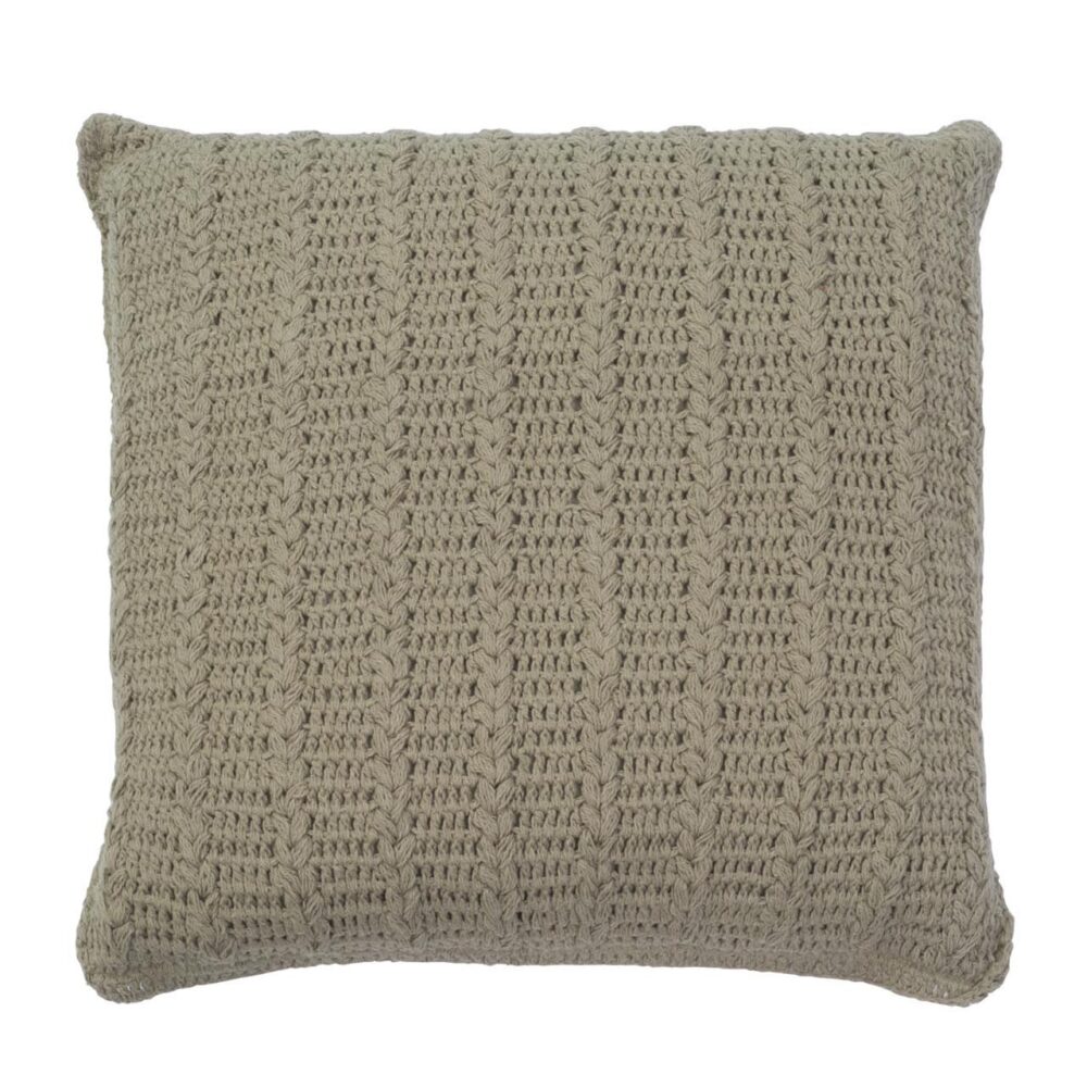 45cm crochet cushion cover - prairie green