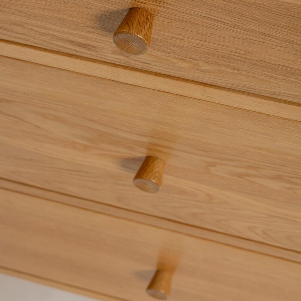guest oak chest of drawers - drawer handle detail