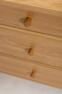 guest oak chest of drawers - drawer handle detail