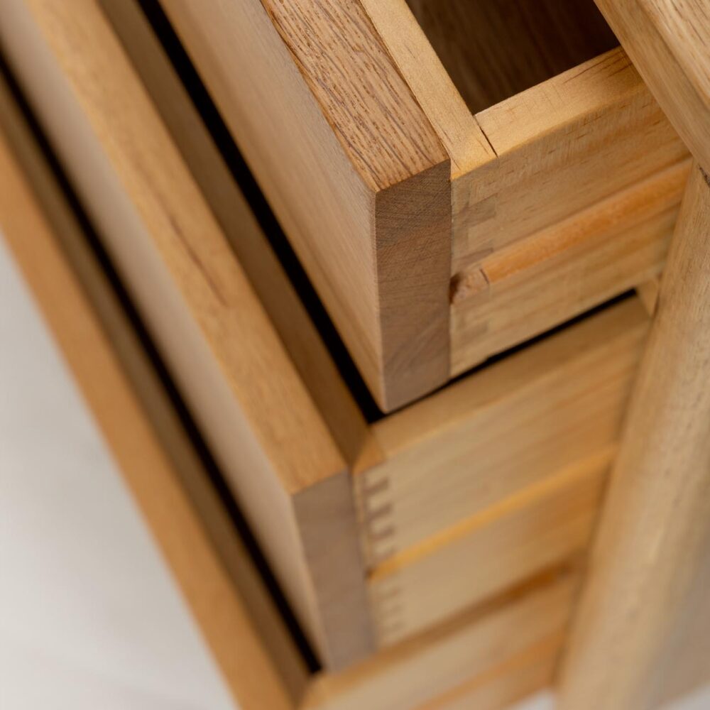 guest oak chest of drawers - drawer detail