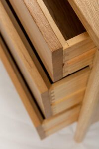 guest oak chest of drawers - drawer detail