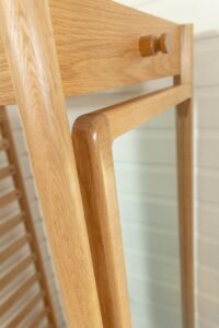 guest open wardrobe - mirror detail - oiled oak