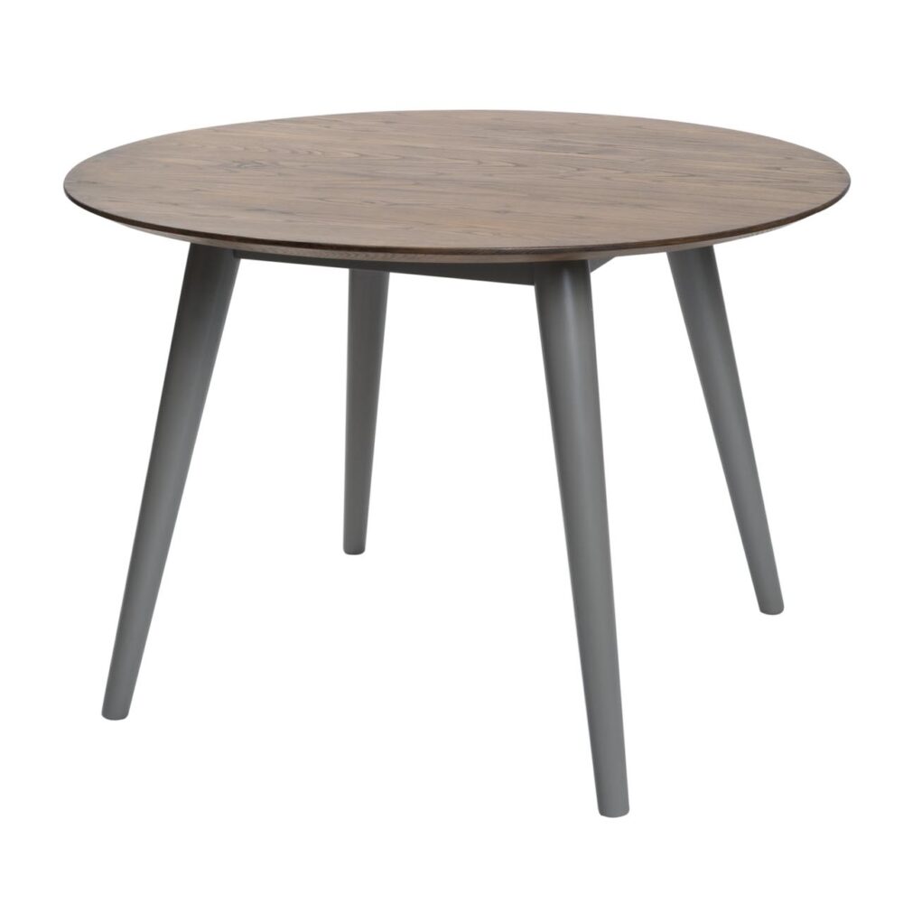 marseille 110cm round dining table - walnut / shale