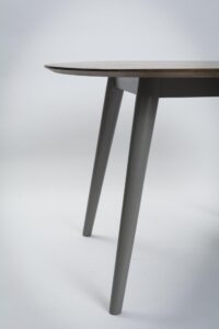 marseille 110cm round dining table - walnut / shale - detail