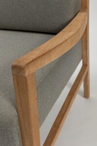 pablo upholstered armchair - curved arm detail