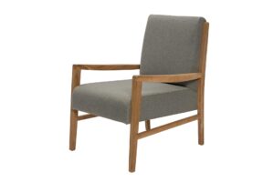 pablo armchair - upholstered armchair with wooden arm and leg frame - each chair is made to order