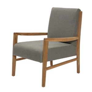 pablo armchair - upholstered armchair with wooden arm and leg frame - each chair is made to order