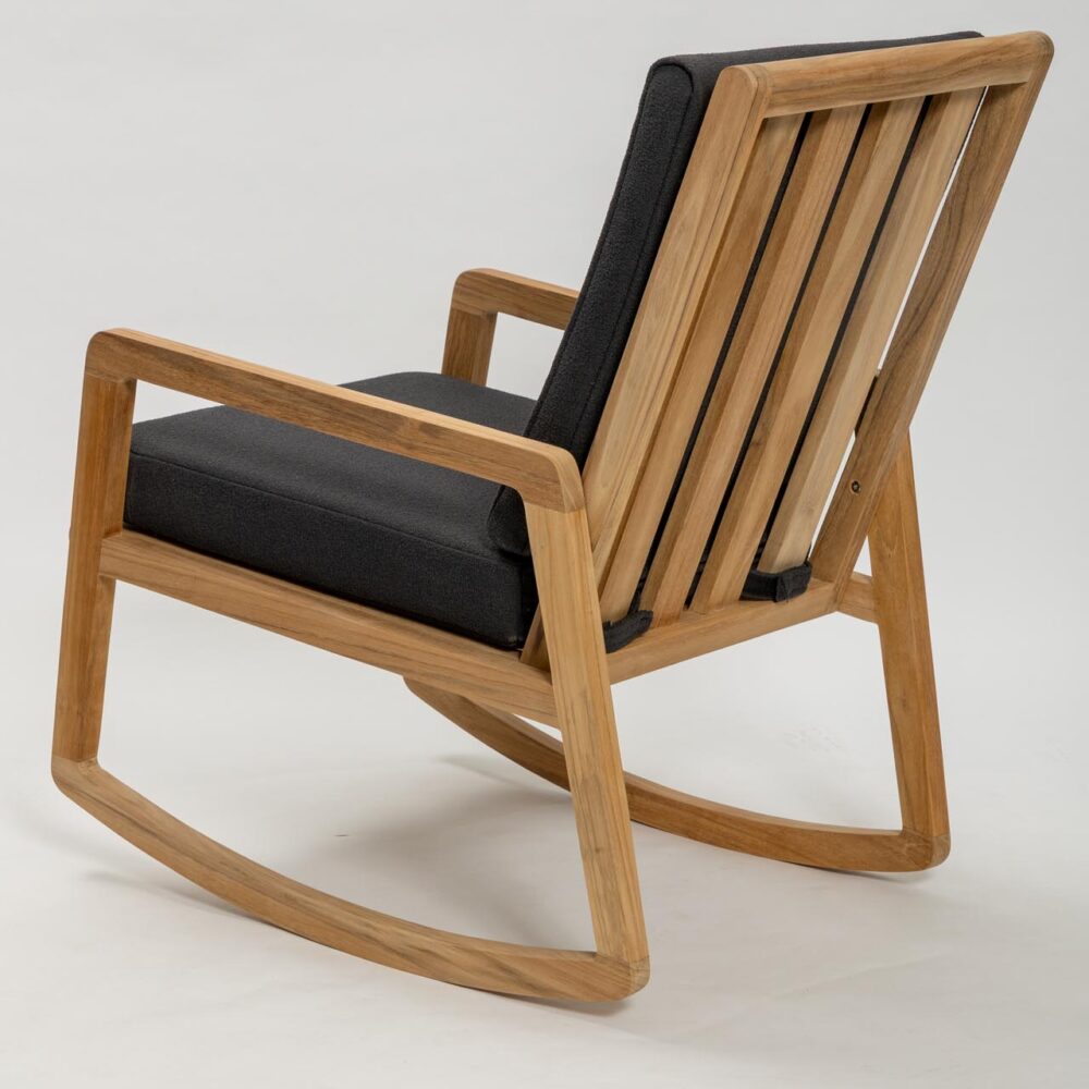 palm springs upholstered rocking chair - rear view