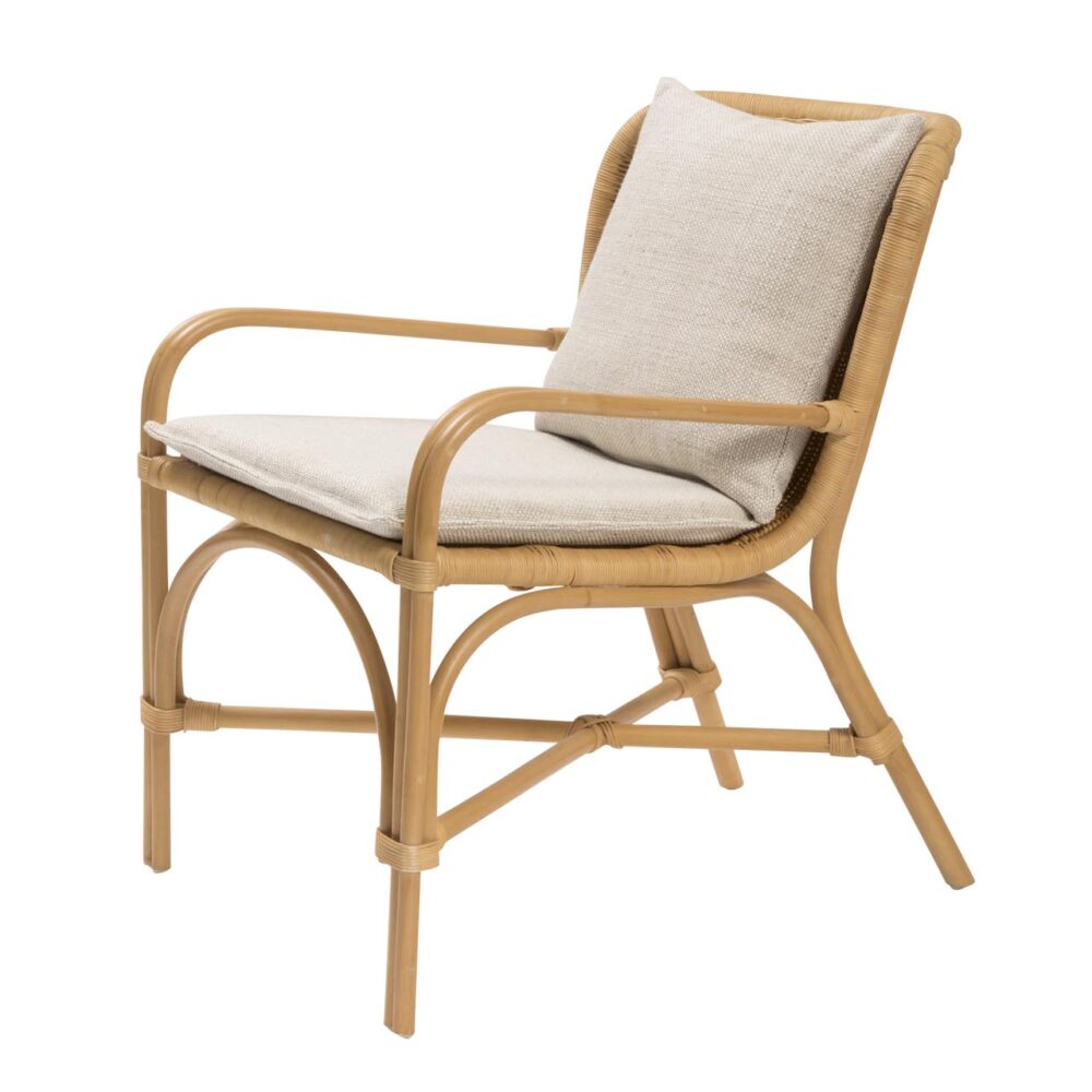 rapallo rattan easy chair - with seat pad and cushion