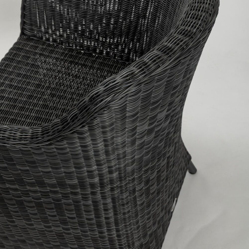 savona dining armchair - slate weave - rear view