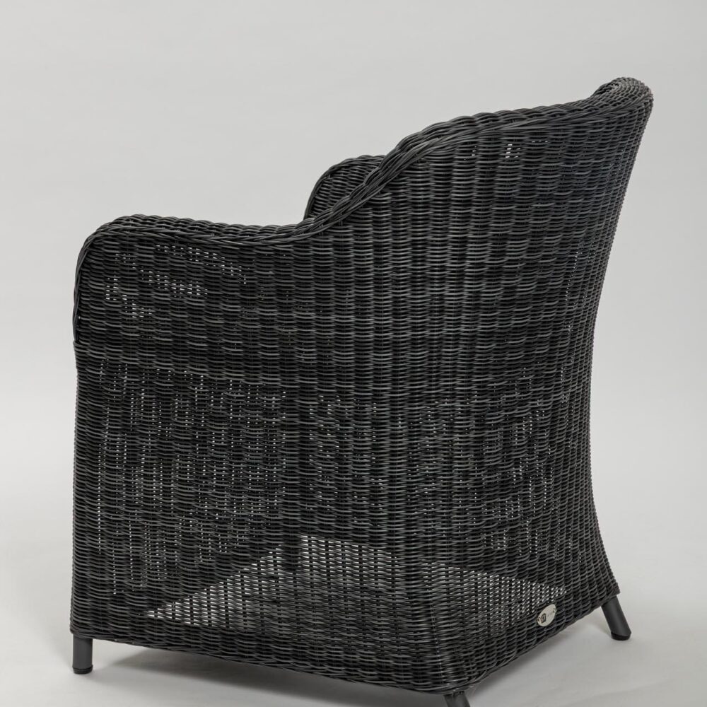 savona dining armchair - slate weave - rear view