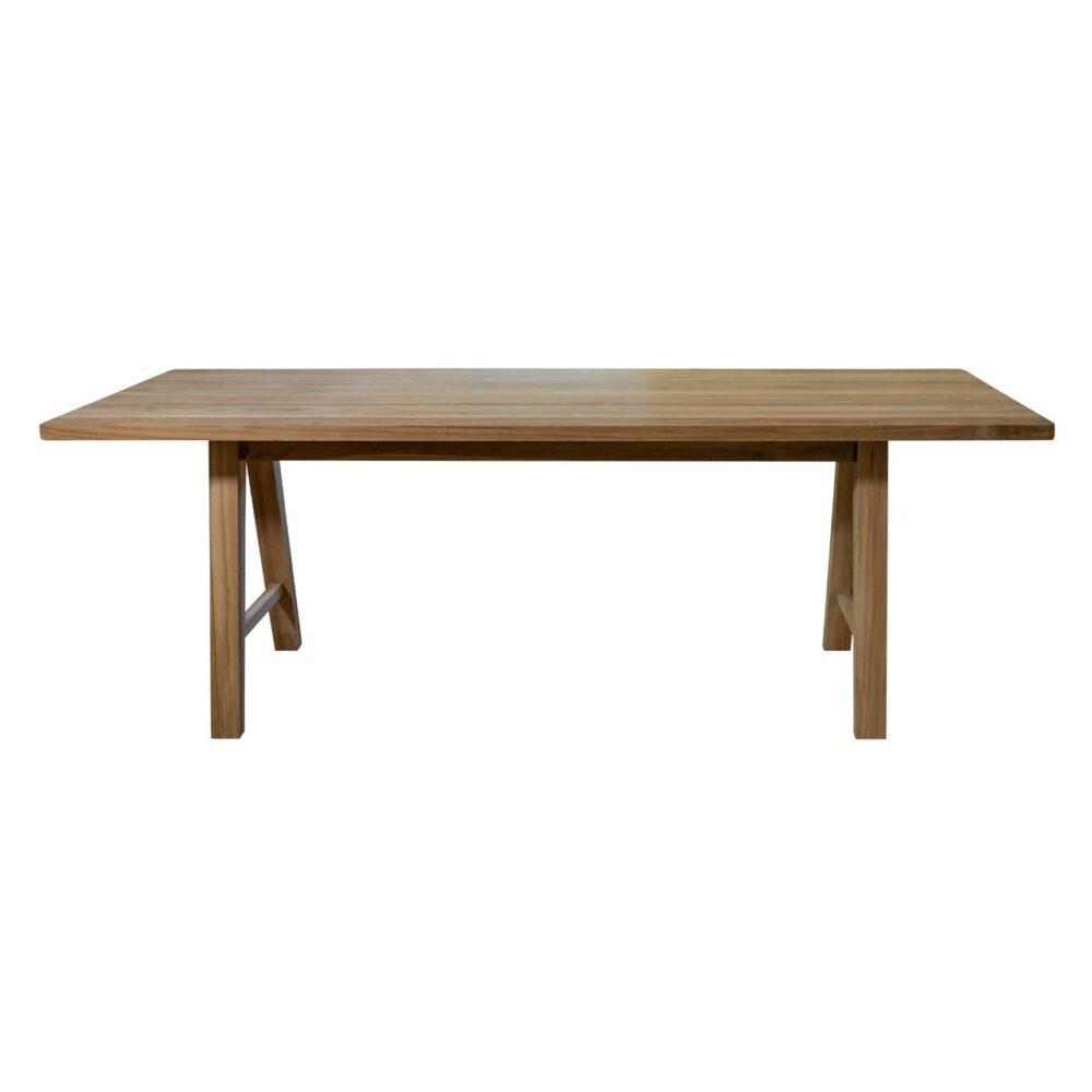 trestle dining table - 210 x 85cm - wooden indoor dining table - teak