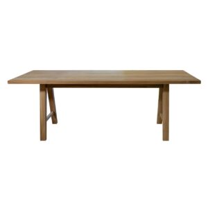 trestle dining table - 210 x 85cm - wooden indoor dining table - teak