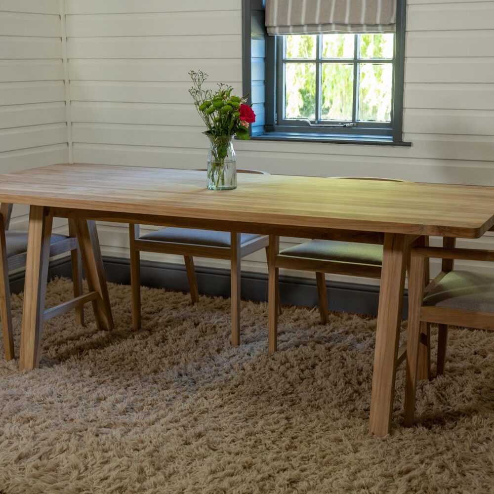 trestle dining table with hampstead chairs - mood